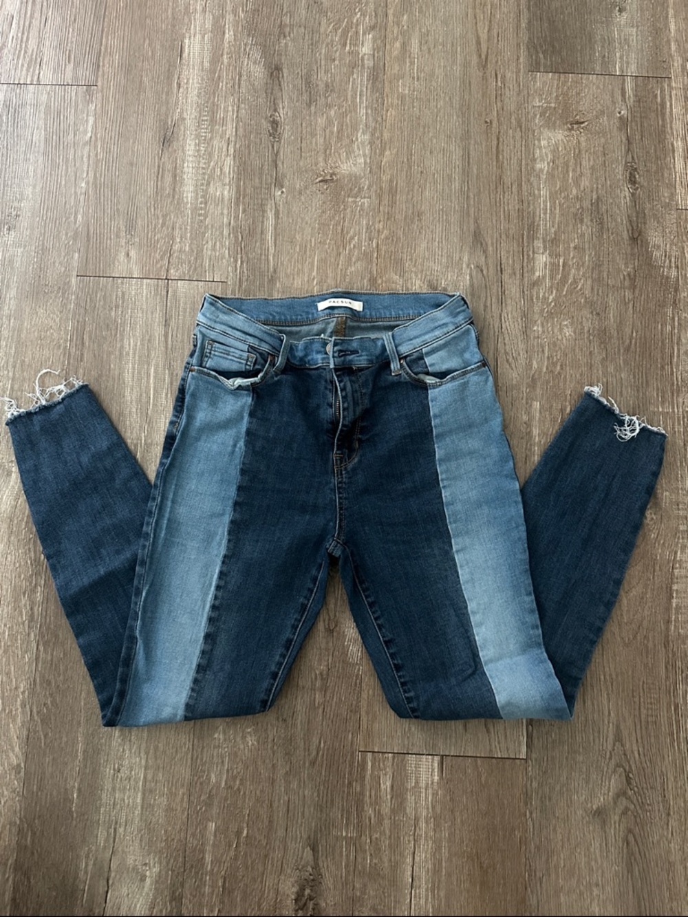 PacSun Women's Two-Tone Patchwork Skinny Jeans - Blue